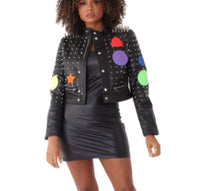 Load image into Gallery viewer, Spikes and bling jacket
